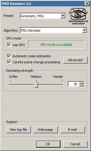 MSU Denoising VirtualDub Video plugin Screenshot
